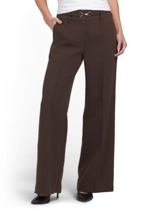 Elie Tahari Pants - ELIE TAHARI Fly Front Flared Pants With Slant Pockets